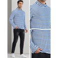 thumbnail image 5 of DARING DIVA Men's Striped Turtleneck Long Sleeves Pullover Stripes T-Shirt L Navy White, 5 of 6