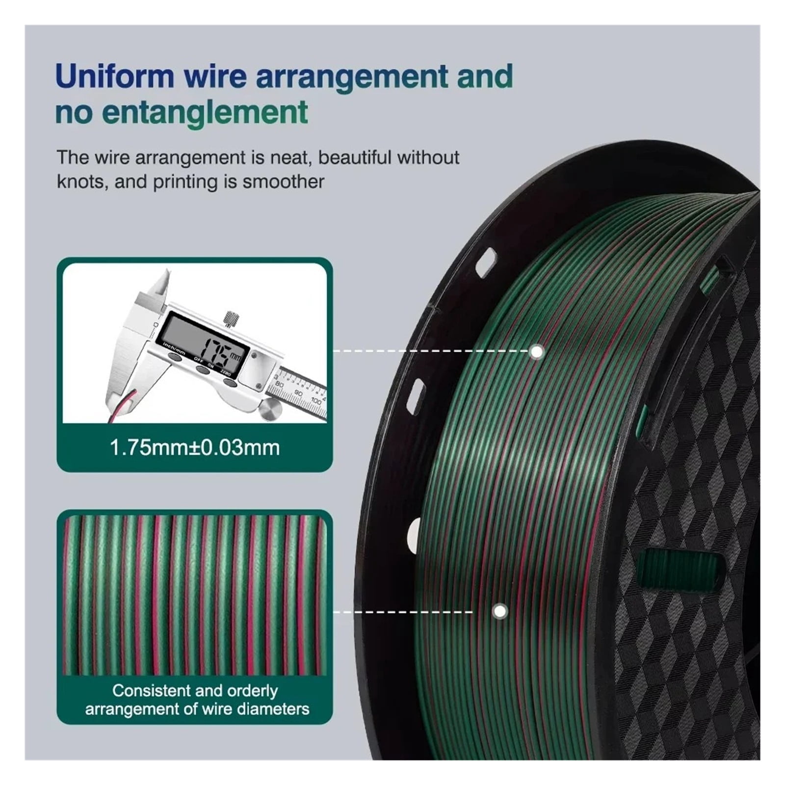 PLA Filament Multicolor PLA Filament 200g/roll 1.75mm 3D Printer Filament No-Tangling Bubble Free Fit for FDM 3D Printer Material