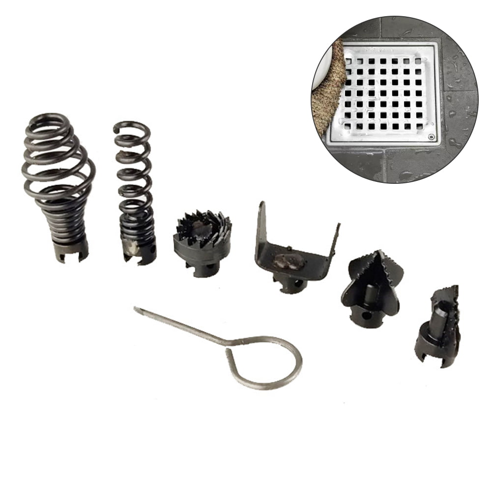 Details about   7Pcs 16Mm Steel Drain Cleaner Machine Combination Cutter Head Set 