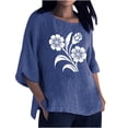 thumbnail image 2 of LiMoi Womens Summer Tops V Neck Work 3/4 Sleeve T Shirts Oversized Tops for Women Short Sleeve Womens T Shirts Loose Fit Graphic my reorder list, 2 of 6