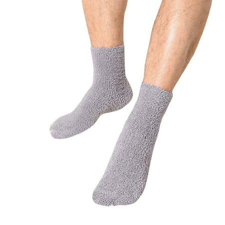 

JunDanmall 1 Pair Socks Breathable Stretchy Free Size Fluffy Men Crew Socks for Bed