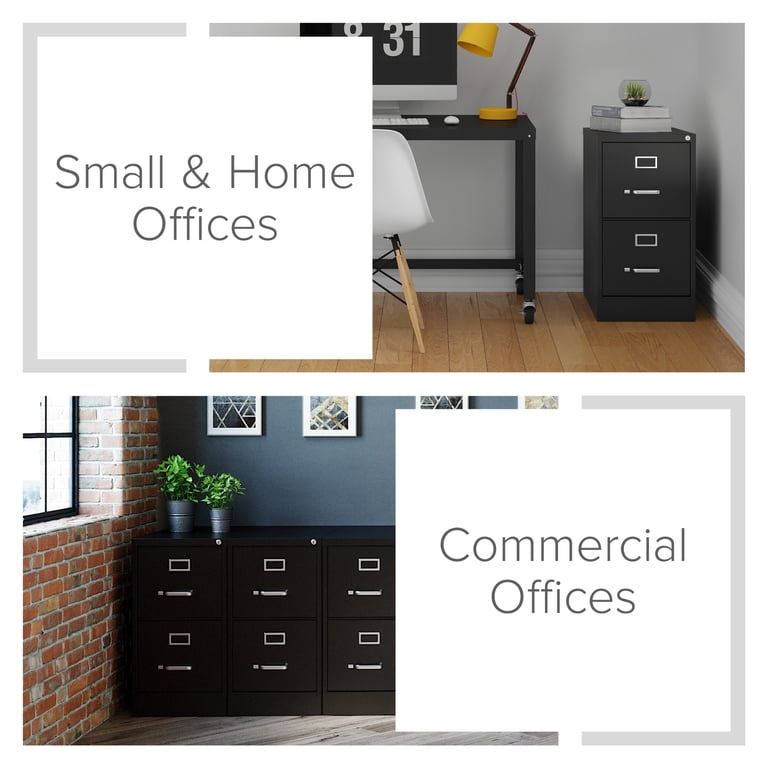 Hirsh 22" Deep Metal 2-Drawer File Cabinet, Black photo 6