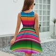 thumbnail image 6 of Mexican Blanket Striped Fiesta Serape Sundress Sleeveless Dress Summer Women Clothes Dress for Women Dresses, 6 of 7