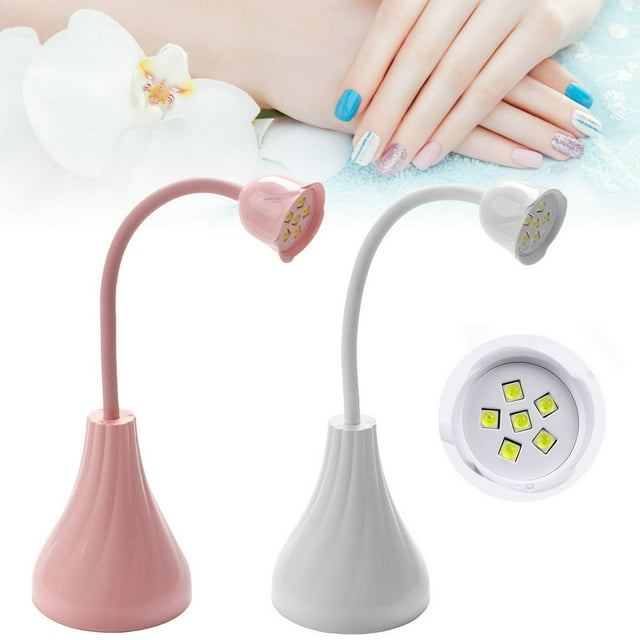 LED Lampe à Ongles 360degree Rotatif Col de Cygne Ongles Durcissement Lumière Main-Libre Vernis à Ongles Sèche Machine Mini Lotus USB Rechargeable Rapide Sèche Lampe de Guérison pour Gel à Ongles Bricolage Usage Domestique