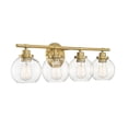thumbnail image 4 of Carson 4-Light Bathroom Vanity Light in Warm Brass, 4 of 5