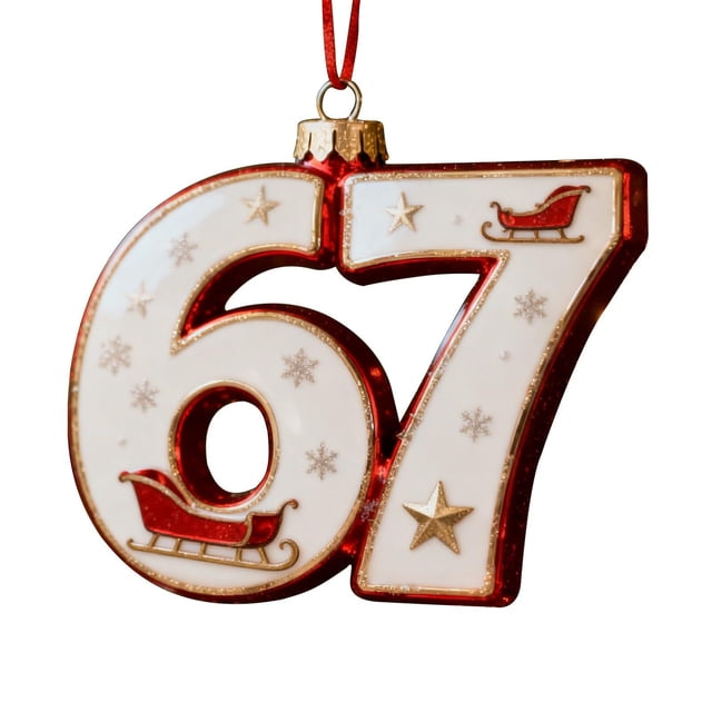 67 adornos navideños planos en 2D divertidos Six Seven Meme Decoración navideña Regalos para adolescentes y adultos amantes del humor
