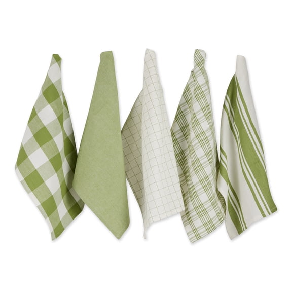 DII Woven Everyday Basic Dishtowel Set/5, 18x28"