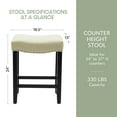thumbnail image 5 of WestinTrends Lenox 24" upholstered nail head counter stool, Black/Beige, 5 of 6