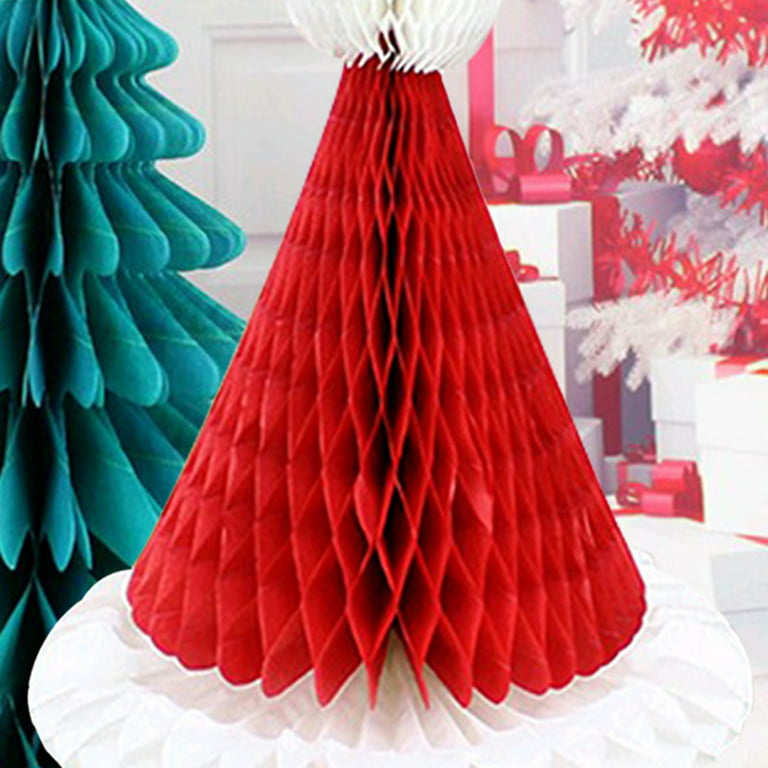 Christmas Tissue Paper Trees Centerpiece Table Center Handmade Honeycomb  with Glitter Star for Christmas Party Centerpiece Ornament Tree Decorations  - China Paper Honeycomb and Tissue Paper Honeycomb price