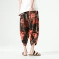 thumbnail image 4 of 2023 Summer Harajuku Casual Men's Pants Calf Length Wide Leg Cotton Printing Harem Baggy Pants Fashion Men's Clothing, 4 of 6