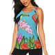 thumbnail image 1 of Balery Tropical Jungle Flamingo Camiseta sin mangas estampada ligera para mujer, tops de entrenamiento sin mangas, camisetas de yoga transpirables de secado rápido.-XX-Large, 1 of 7