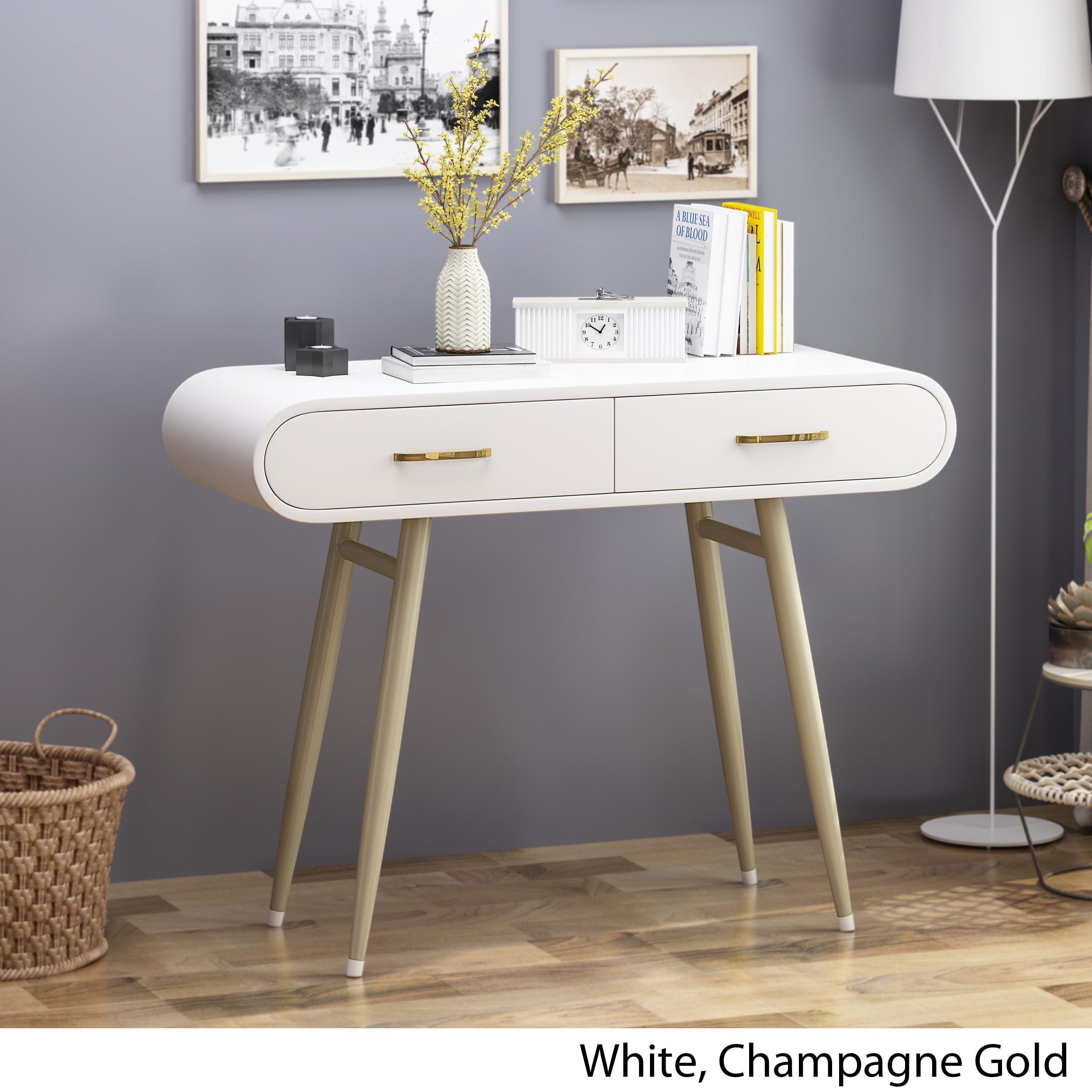 Breenda Modern Faux Wood Vanity Table