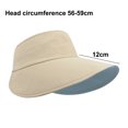 thumbnail image 2 of Sombreros con visera para mujer, gorra de playa con protección UV de verano de ala grande, usable en ambos lados, sombrero de playa vacío, 2 of 6