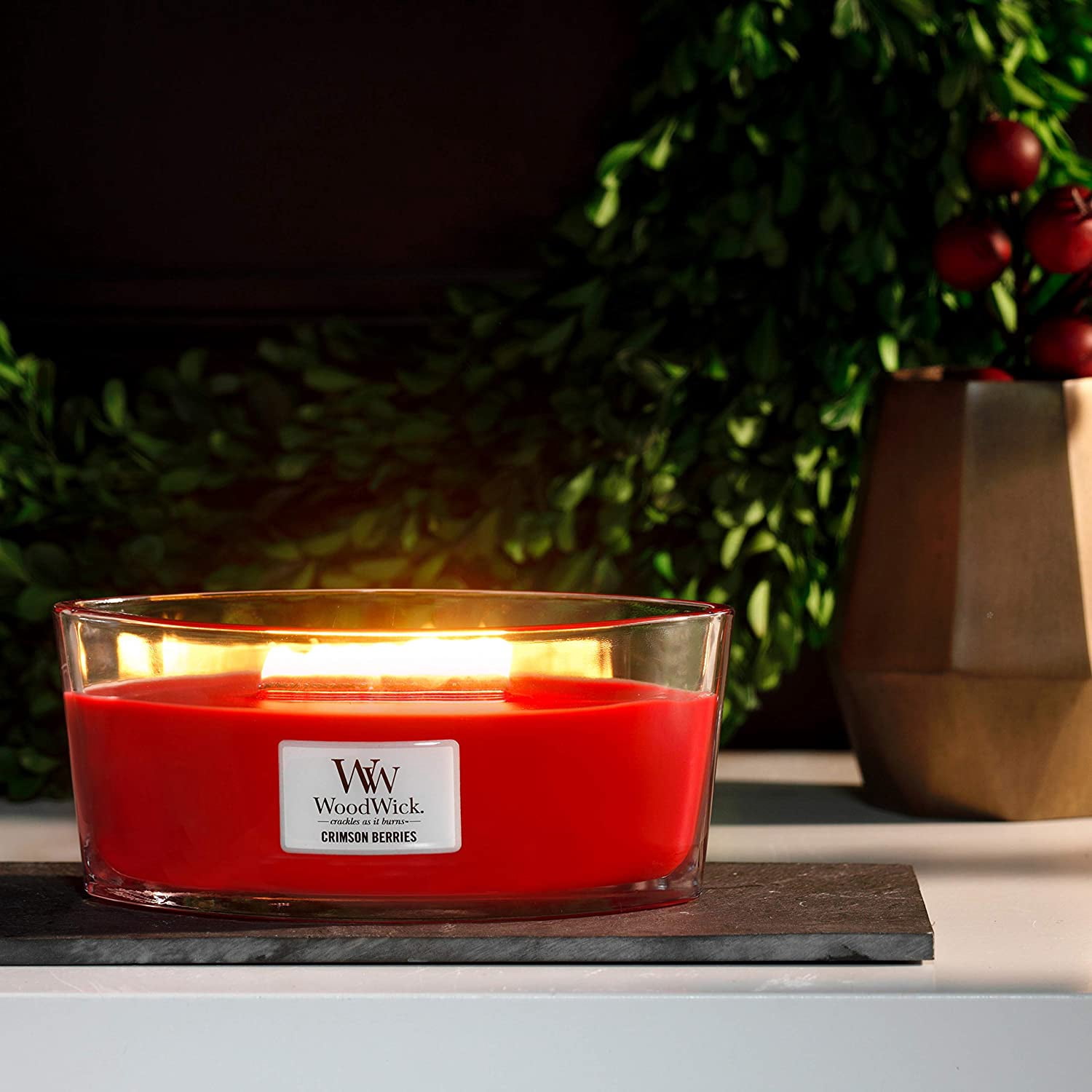 WoodWick - Crimson Berries Ellipse Jar Candle