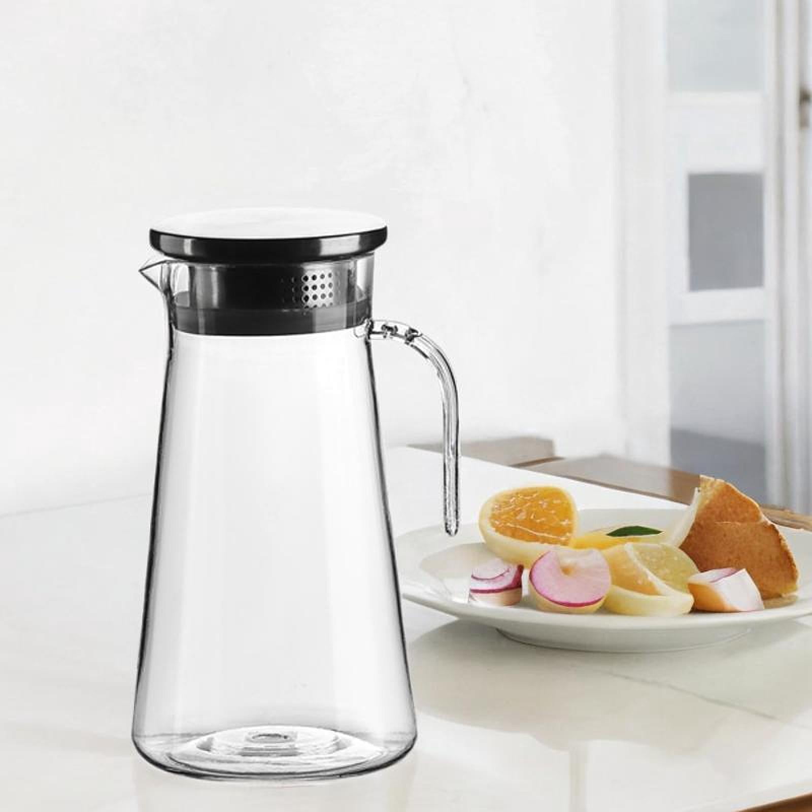 Baoblaze Beverage Pitcher Heat Resistant Milk Pitcher Transparent Drinks Cold Pitcher 1.2L