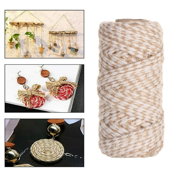 Cuerda Trenzada De Yute Y Algodón Natural - 50 Metros, Diámetro 6 Mm, Para Manualidades Y Decoración