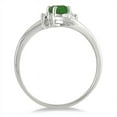 thumbnail image 2 of SZUL Women's Emerald Gemstone and Diamond Wave Ring 14k White Gold, 2 of 3
