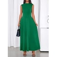 thumbnail image 3 of BTFBM Summer Dresses for Women Mock Neck Sleeveless High Waist Flowy Aline Maxi Spring Wedding Guest Dress Cocktail, 3 of 9