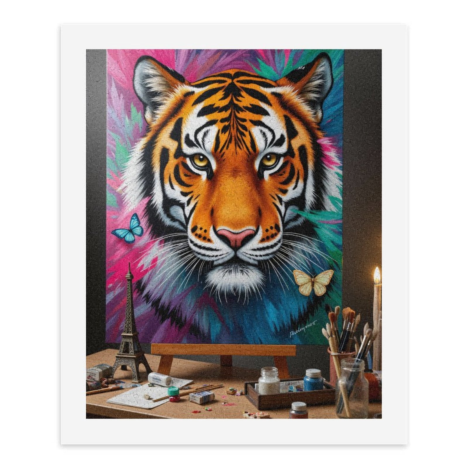 Paint By Numbers Kit for Adults Beginner - Tiger Canvas Vivid Colors Art Supplies DIY Canvas Painting Kits for Adults, Frameless Paint By Number for Adults for Home Wall Decor 16x20 Inch