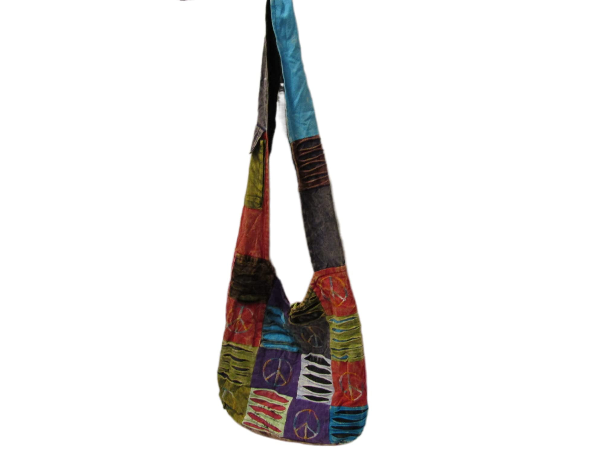 JUPA Place Patchwork Shoulder Crossbody Hippie Bag - Colorful Cotton Messenger Sling Bohemian Handbag - Shoulder Beach Bag Bohemian Purse