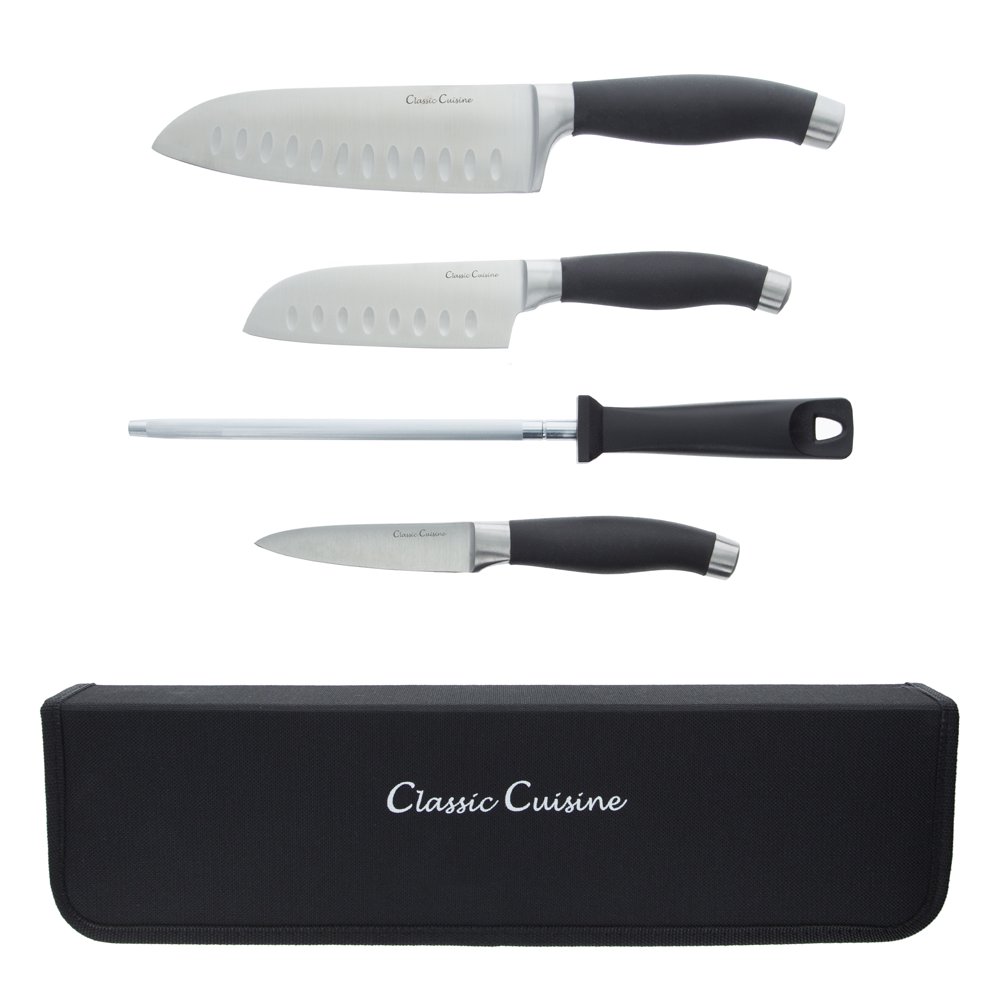 Professional Chef 5 Piece Knife Set, Stainless Steel Hand Knives with Sharpening Steel