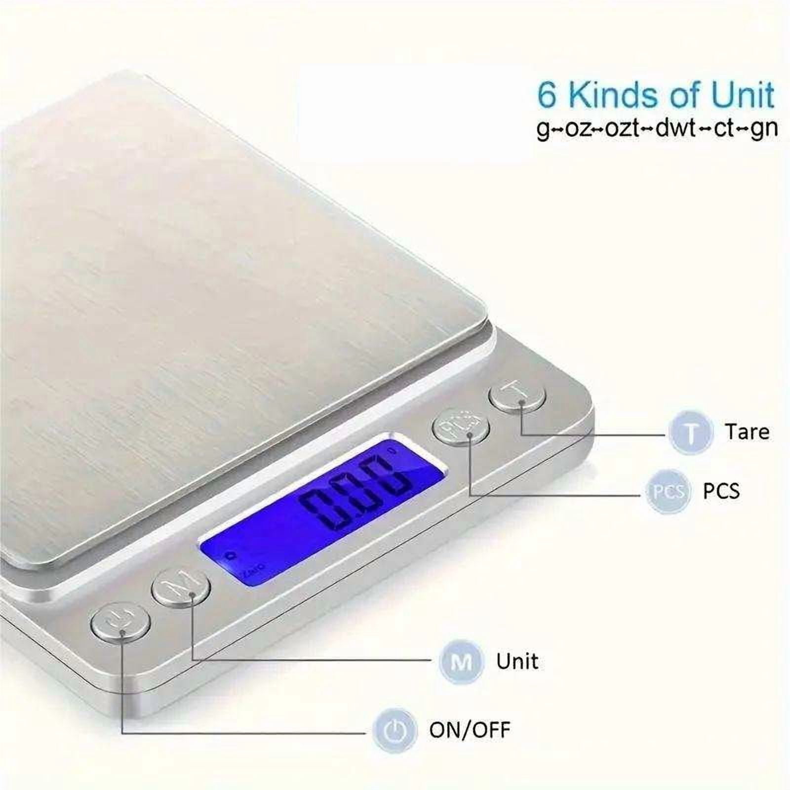 Knubmt Food Scale Digital Kitchen Scale 1000g/0.1g Gram Scales Weight Food Coffee Scale Digital Scale for Cooking, Baking, Battery Powerd(Battery Not Included)