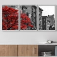 thumbnail image 2 of wall26 - Red Tree NYC Street Scene - Framed Canvas Art Wall Art - 16"x24"x3 White, 2 of 5
