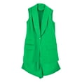 thumbnail image 5 of Wyongtao Women's 2 Piece Outfits Sleeveless Suit Vest and Wide Leg Shorts Business Casual Blazer Sets,Green XXL, 5 of 6