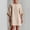 Beige, variant on Women's Shift Dress, 95% Polyester 5% Elastane Loose Fit Bubble Sleeve Button Front