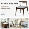 thumbnail image 3 of GZXS Mid-Century Farmhouse Dining Chairs Set of 2 - Fabric Padded Seat & Ergonomic Backrest & Rubberwood Legs, Walnut+Light Gray, 3 of 10