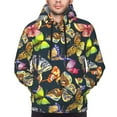 thumbnail image 3 of Zufioo Butterfly Wild Insect Design Fleece Comfortable Hoodie for Mens,Sweatshirt for Men,Pullover Hooded Sweatshirt for Men -Medium, 3 of 5