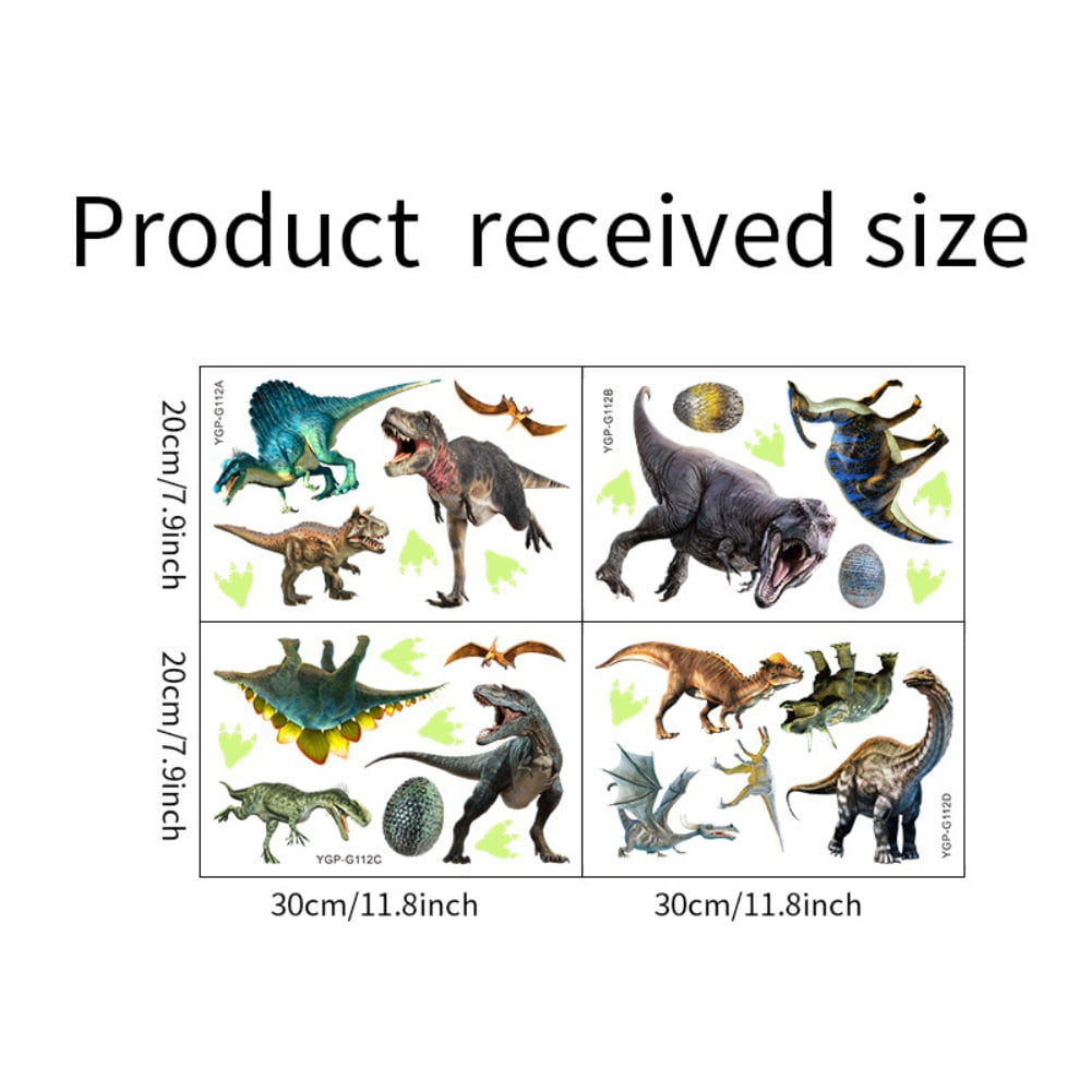 Glow in The Dark Dinosaur Wall Decals,Glowing Stickers for Ceiling,Boys Bedroom Decoration,Large Luminous Removable Dinosaur Wall Decor for Nursery,Kids Birthday Gift