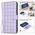 thumbnail image 5 of Allytechgroup Google Pixel 9 Pro XL Wallet Case Cover, Hand Wrist Grid Design Stylish Shockproof Cards Slots RFID Blocking Phone Case Cover for Women Men, Purple, 5 of 7