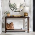 thumbnail image 4 of Walker Edison Magnolia Metal X Console Table, Dark Walnut, 4 of 18