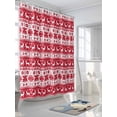 thumbnail image 3 of Fsddascl Red Christmas Shower Curtain Set - Standard 72" x 72" Washable Bathtub Curtain with 12 Hooks, Country Winter Xmas Deer Snowflake Waterproof Fabric Stall Shower Curtains for Bathroom/Bathtub, 3 of 6