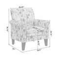 thumbnail image 5 of Homesvale Jean Rolled Arm Chair with Nailheads, Pastel Pink Floral Pattern Polyester, For Living Room, Bedroom, 5 of 10
