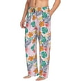 thumbnail image 2 of Uemuo Tropical Plants Pattern Men's Wide Leg Palazzo Lounge Pants with Pockets Light Weight Loose Comfy Casual Pajama Pants-Small, 2 of 9