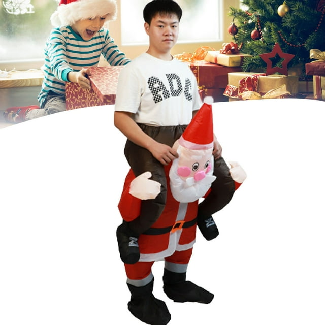 Divertido Disfraz De Santa Riding Inflable Show Party Cosplay Jugando Accesorios Para Niños Festivales De Navidad De Pascua Parques De Parques
