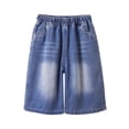 thumbnail image 5 of Mnyotv high waisted baggy shorts for boys casual Wide Leg Jean Shorts with pockets kids retro denim jorts, 5 of 5