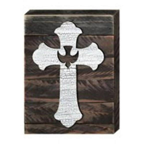 Designocracy 98863-12 Dove Cross Art on Board Wall Decor