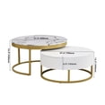 thumbnail image 2 of Table Basse Ronde Blanche Gigogne avec Tiroirs de Rangement - Design Moderne, Tables Gigognes Peu Encombrantes, Construction Durable, Idéale pour les Petits Appartements et les Salons au Canada, 2 of 11