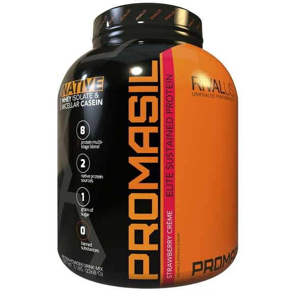 Rivalus Promasil Strawberry Crème Sustained blend w/ Whey Isolate + Casein 5lb