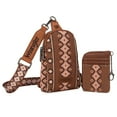 thumbnail image 7 of Wrangler Aztec Crossbody Sling Bags for Women Wallet Set,Dark Brown, 7 of 7