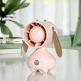 thumbnail image 3 of Yoofe Portable Fans with Puppy Ears,350mah Rechargeable Personal Fan ,Summer Creative USB Charging Portable Silent Keychain Mini Fan Handheld for Travel Walking Hiking-Pink, 3 of 5