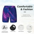 thumbnail image 5 of Gaeub Neon Gradient Blue Mens Swim Trunks Stretch Beach Shorts Quick Dry for Men Swim Shorts Swimwear with Pockets- X-Large, 5 of 9
