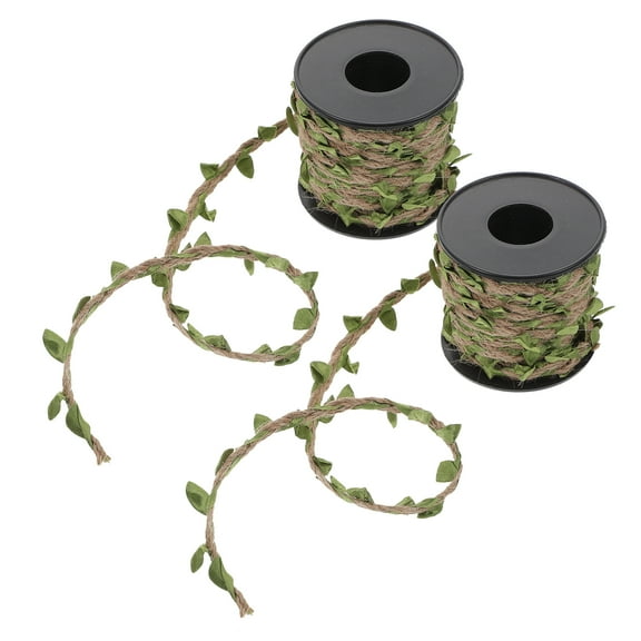 Twine Decoration 2 Rolls Artificial Rope DIY Decorative Leaf Rattan Farm House Activity Party Hand Green Nylon