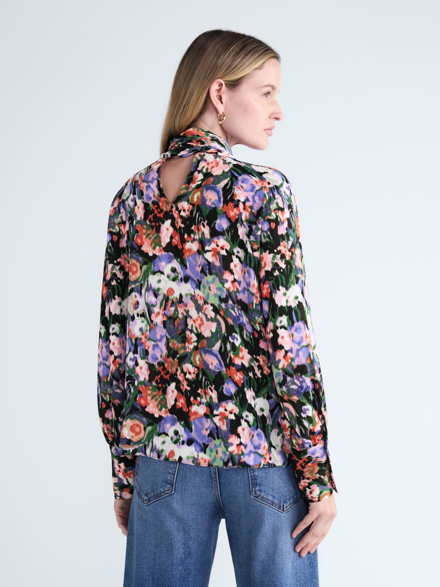 Scoop Women's and Women's Plus Tie Back Blouse, Sizes XS-4X