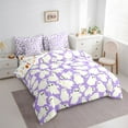 thumbnail image 3 of jejeloiu Cartoon Halloween Ghost Bedding Comforter Set 7-Piece,Trick Or Treat King Bedding Sets,Purple White Bed Sheets For Teens,Microfiber Bedroom Decor Reversible, 3 of 8