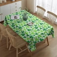 thumbnail image 2 of Lucky Four Leaf Clover Table Cloth,Wrinkle Resistant Table Cover with Polyester,Waterproof Reusable Table Clothes for Weeding Birthday Tea Party Decorations (Rectangle,60x84inch), 2 of 5