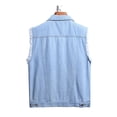 thumbnail image 3 of Capreze Men's Denim Jacket Sleeveless Jeans Vest Button Down Waistcoat Casual Jackets Lapel Blue L, 3 of 9